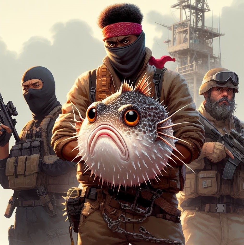 Derrick RUcckus Holds a Blowfish